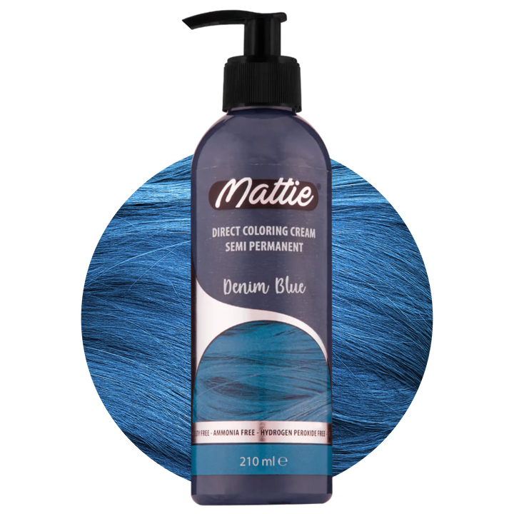 Mattie Denim Blue - Végan Crème De Coloration Semi-Permanente Coloration Directe 210 ml