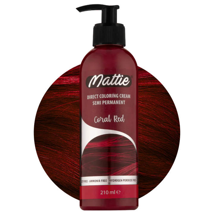 Mattie Coral Red - Végane Coloration Semi-Permanente Coloration Directe Crème 210 ml