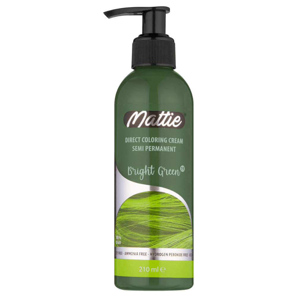 Mattie Bright Green - Crème De Coloration Directe Semi-Permanente Végane 210 ml