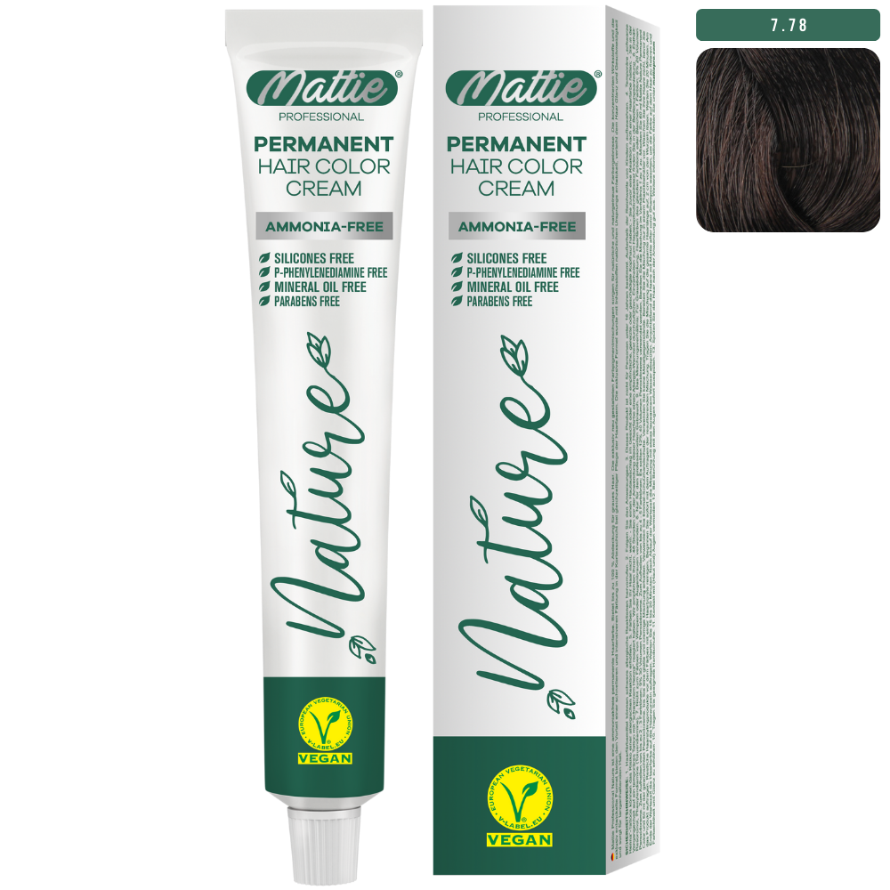 Mattie Professional Nature (7.78) Brun Beige Clair - Vegan Crème De Coloration Permanente 60ml
