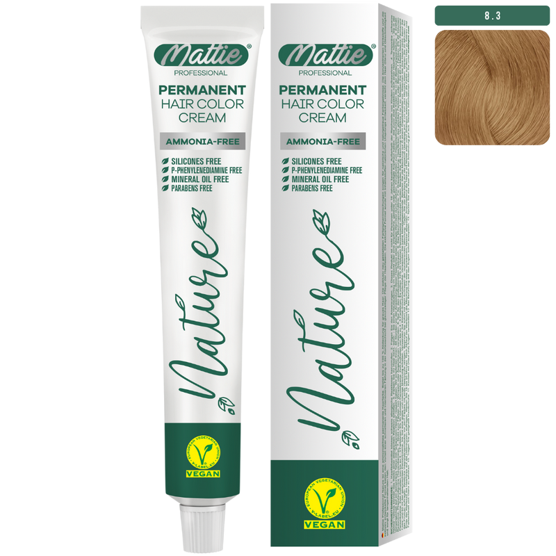 Mattie Professional Nature (8.3) Golden Blonde - Vegan Permanent Color Cream 60ml