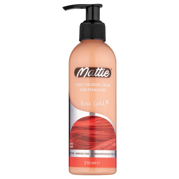 Mattie Rose Gold - Vegan Semi-Permanent Direct Dye Hair Color Cream 210 ml
