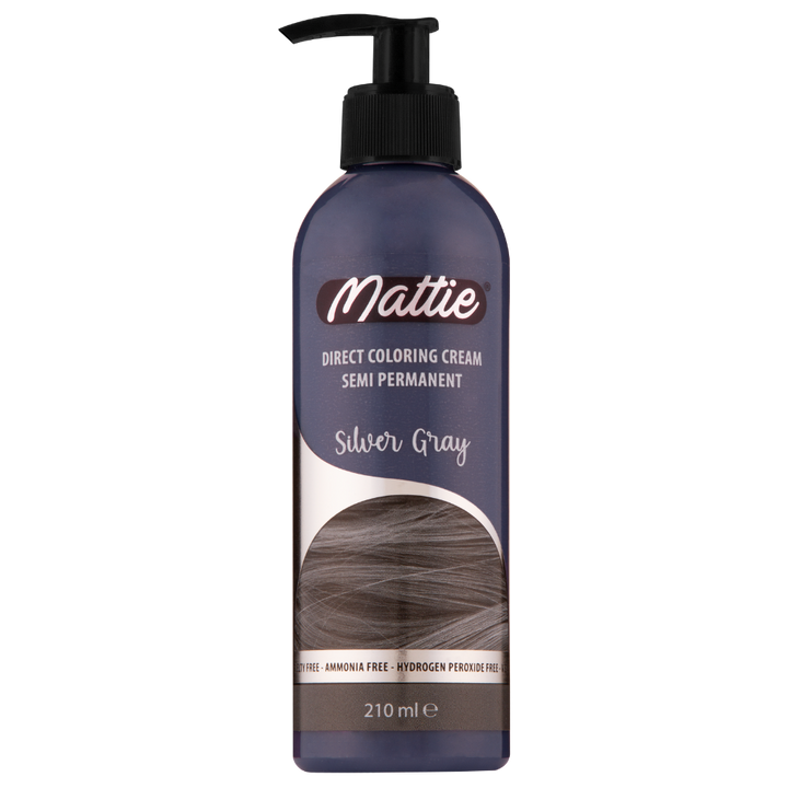 Mattie Silver Gray - Vegan Semi-Permanent Direct Dye Hair Color Cream 210 ml